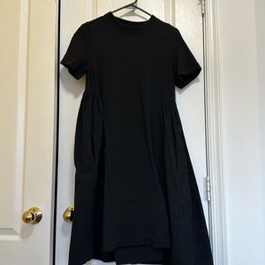 Mixed media flare dress.